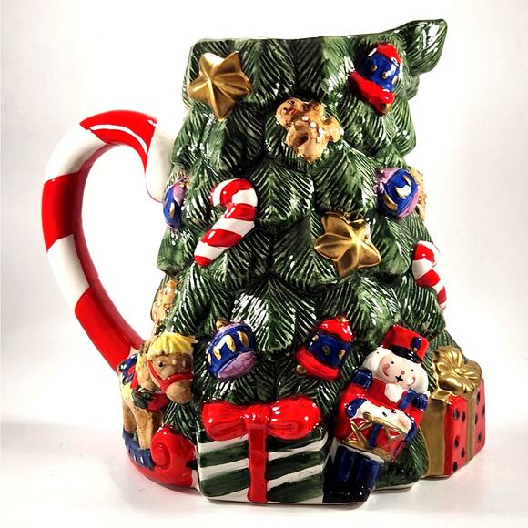 🎄Fitz and Floyd 1994 Christmas Tree Pitcher | Vintage Holiday Ceramic Serveware - Picture 5 of 11